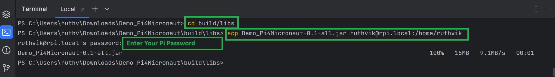 Copying Jar File To Pi